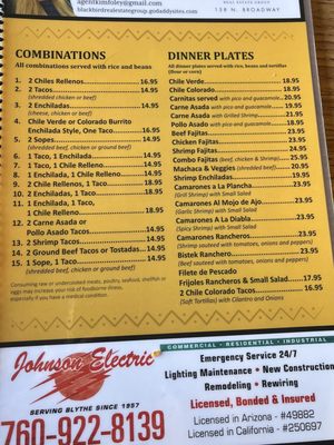 Menu photo 6 Garcia's Restaurant Blythe, CA
