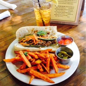 Zero One Brewing Company - Delicious ban mi with sweet potato fries! A must have! - New American Near Me - San Angelo, Texas Zero One Brewing Company - Delicious ban mi with sweet potato fries! A must have! - New American Near Me - San Angelo, Texas