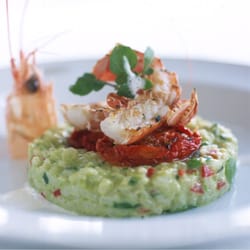Conrad Gallagher - Risotto if soya beans - roasted shrimp.