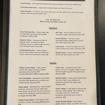 Hilltop Cafe Bistro - Menu - Cafes Near Me - Waldport, Oregon
