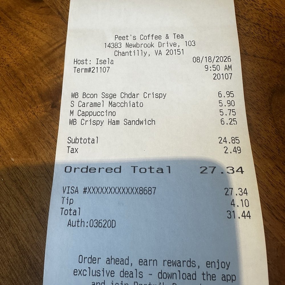 Peet's Coffee - Coffee & Tea Near Me - Chantilly, Virginia Peet's Coffee - Coffee & Tea Near Me - Chantilly, Virginia
