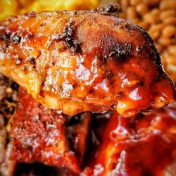 William Jamaican Jerk & Bbq - Smoked Chicken smothered in BBQ sauce.