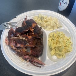 Biscuit Row BBQ - Ribs, coleslaw, and potato salad