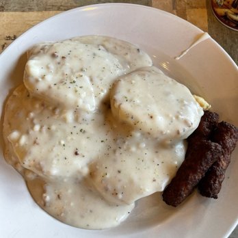 Trailhead Restaurant - Biscuits and gravy with sausage - American Near Me - Estes Park, Colorado