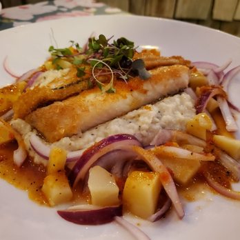 Passionfish - Black Cod with Red Curry Vinaigrette and Parsnip Puree - Seafood Near Me - Pacific Grove, California Passionfish - Black Cod with Red Curry Vinaigrette and Parsnip Puree - Seafood Near Me - Pacific Grove, California