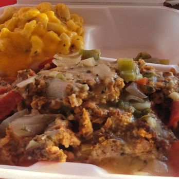 Tori's Place - Southern style Meatloaf with the side of baked Mac n cheese and not in the photo fried cornbread (hoecake) - Soul Food Near Me - Sacramento, California Tori's Place - Southern style Meatloaf with the side of baked Mac n cheese and not in the photo fried cornbread (hoecake) - Soul Food Near Me - Sacramento, California