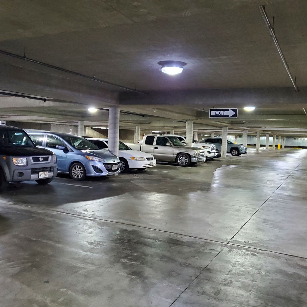Smith & Beretania Parking - Inside the underground garage...... - Parking Near Me - Honolulu, Hawaii