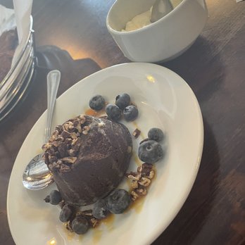 Brooklyn's Down South - Flourless chocolate cake with ice cream - Southern Near Me - Buda, Texas Brooklyn's Down South - Flourless chocolate cake with ice cream - Southern Near Me - Buda, Texas