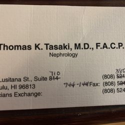 Tasaki Thomas K MD - Business card (updated info)
