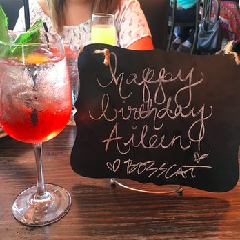 Bosscat Kitchen & Libations - Thanks Bosscat for the birthday sign and drink on the house :) - New American Near Me - Irvine, California