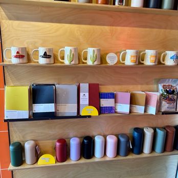 Window Coffee Bar - Their merchandise wall. I really like their mugs! - Coffee & Tea Near Me - Phoenix, Arizona Window Coffee Bar - Their merchandise wall. I really like their mugs! - Coffee & Tea Near Me - Phoenix, Arizona