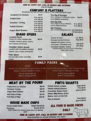 Menu photo 2 Company B BBQ Byrnes Mill, MO Menu photo 2 Company B BBQ Byrnes Mill, MO