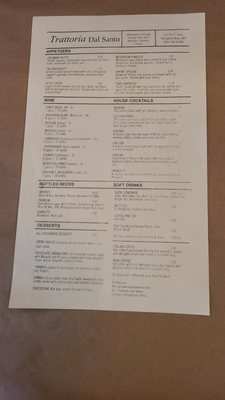Menu photo 1 Trattoria Dal Santo Sturgeon Bay, WI Menu photo 1 Trattoria Dal Santo Sturgeon Bay, WI