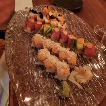 Amami Bar and Restaurant - Alaskan King, Tuna Salmon Twister, and Lobster Got Fancy (front to back) - Japanese Near Me - Brooklyn, New York