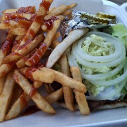La Loma Coney Island - Gyro and fries