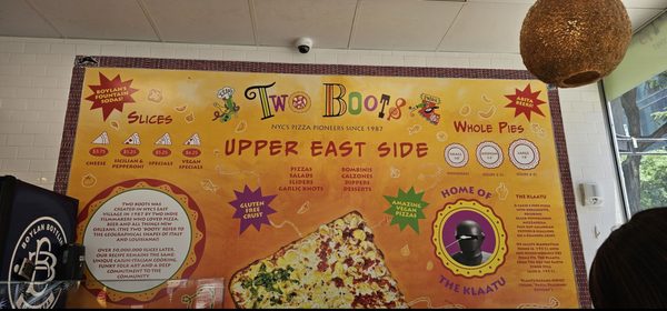 Menu photo 1 Two Boots Pizza Upper East Side New York, NY Menu photo 1 Two Boots Pizza Upper East Side New York, NY