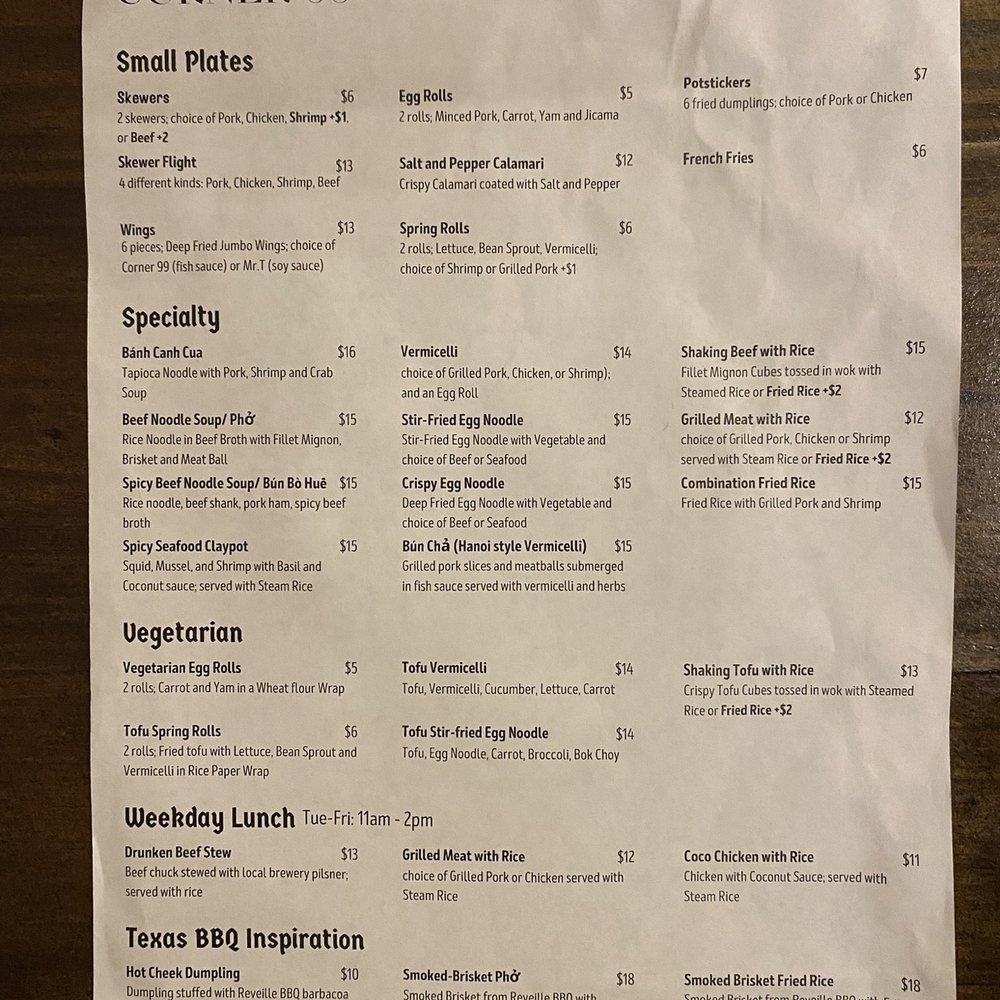 Corner 99 - Vietnamese Near Me - Katy, Texas
