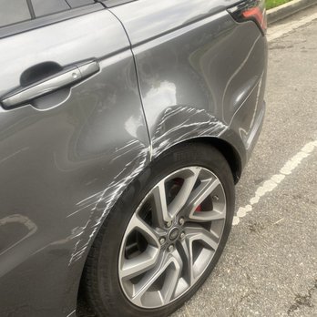NAS Car Collision Center - Huge dent and scratches before repairs - Body Shops Near Me - Los Angeles, California