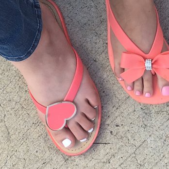 Janete's Hair Studio - Pink nails are gel. White nails are basic pedicure. - Hair Salons Near Me - Queens, New York Janete's Hair Studio - Pink nails are gel. White nails are basic pedicure. - Hair Salons Near Me - Queens, New York