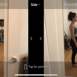 Personal Training with Laura Oceane - Client before and after - ONE MONTH with online subscription training and virtual training 1x/week.
