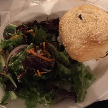 Gracie's Luncheonette - Pimento cheese burger and salad! That salad was huge! - American Near Me - Leeds, New York