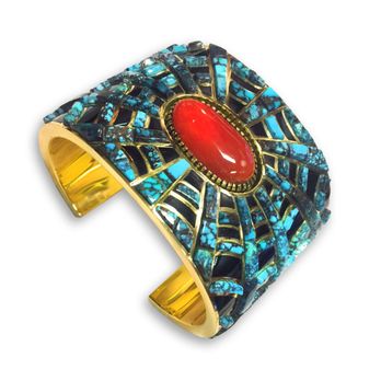 Kenny's On The Plaza - Amazing turquoise, coral, black onyx jewelry (cuff by Earl Plummer) - Jewelry Near Me - Santa Fe, New Mexico Kenny's On The Plaza - Amazing turquoise, coral, black onyx jewelry (cuff by Earl Plummer) - Jewelry Near Me - Santa Fe, New Mexico