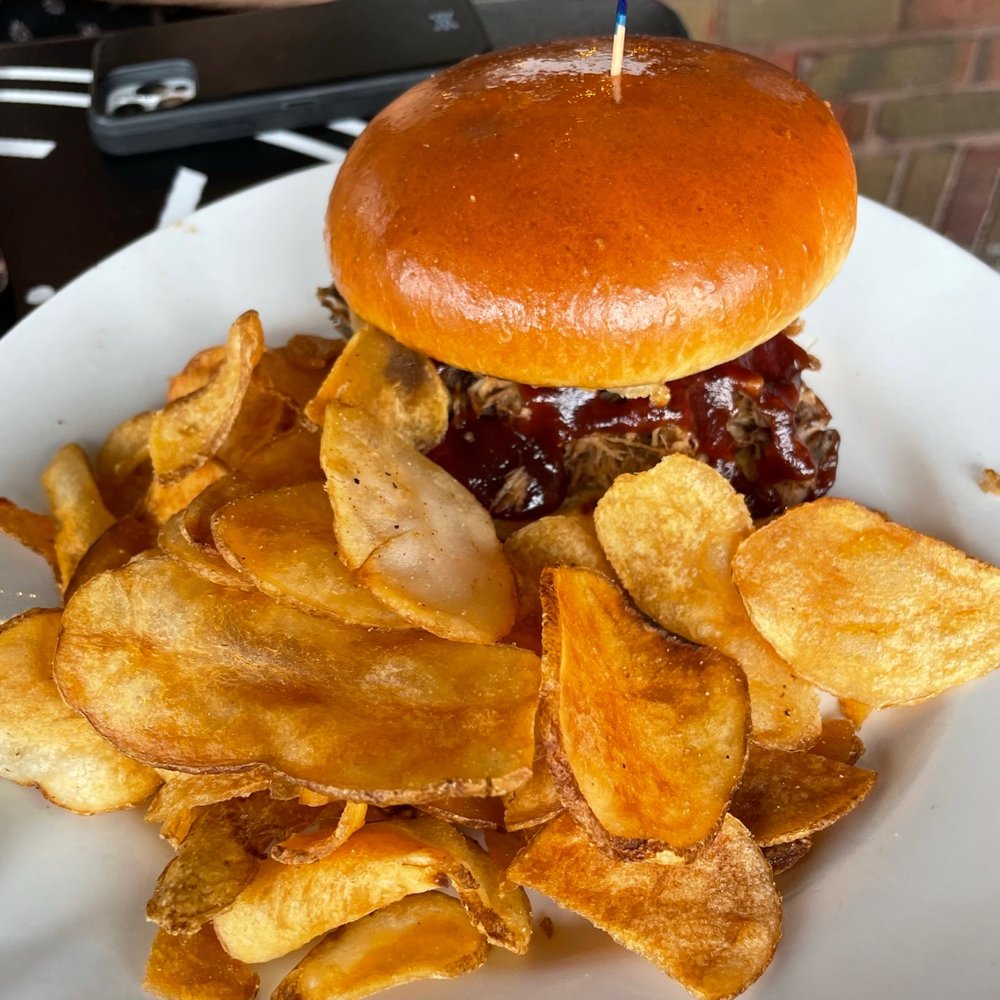 Binkleys Kitchen & Bar - Pulled pork sandwich - American Near Me - Indianapolis, Indiana Binkleys Kitchen & Bar - Pulled pork sandwich - American Near Me - Indianapolis, Indiana
