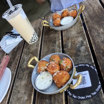 Eureka! - Mac & Cheese balls! 2 orders for the vegetarian college kid!!! - American Near Me - Irvine, California