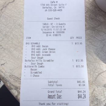 Cafe M - Waaaaaay to expensive :( - Breakfast & Brunch Near Me - Berkeley, California