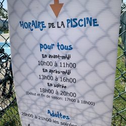 Camping Ruisselet - Pool schedule