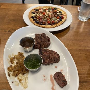 Hoover Steaks & Wines - Medium steak flight and wine down flatbread - Salad Near Me - Bluff Park, Alabama Hoover Steaks & Wines - Medium steak flight and wine down flatbread - Salad Near Me - Bluff Park, Alabama