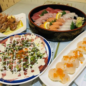 Sushi Zono - Tuna carpaccio, fresh scallops, assorted nigiri's. Yum - Japanese Near Me - Campbell, California