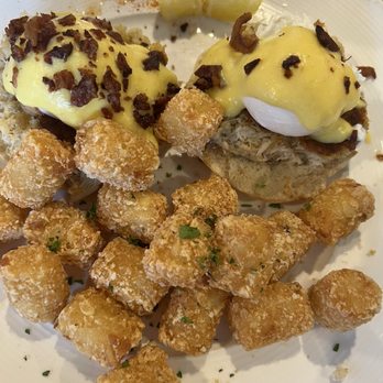 Bay Local Eatery - Crab cake benny with tots - New American Near Me - Virginia Beach, Virginia
