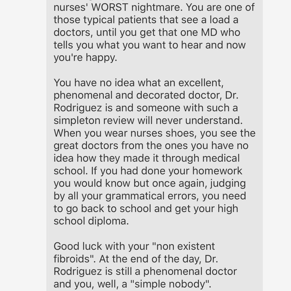 msgs received from DR Rodriguez family or friend.