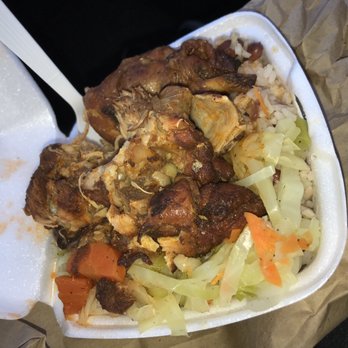 Sylvia's - Small stew chicken, rice & beans and cabbage - Caribbean Near Me - Poughkeepsie, New York