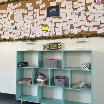 Boba Fresh - Activity area with board games and a board to post cards on. - Bubble Tea Near Me - Clovis, California