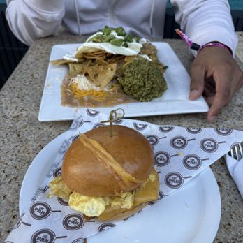 The Pan - The Breakfast "Pan"with and salsa verde chilequilles - Pizza Near Me - Gardena, California The Pan - The Breakfast "Pan"with and salsa verde chilequilles - Pizza Near Me - Gardena, California