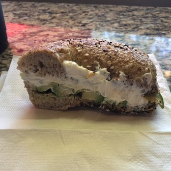 Brooklyn Bagel Bakery - Everything multigrain bagel with chive cream cheese and avocado - Bagels Near Me - Arlington, Virginia Brooklyn Bagel Bakery - Everything multigrain bagel with chive cream cheese and avocado - Bagels Near Me - Arlington, Virginia