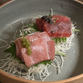 Aiko - Bluefin: Otoro (fatty tuna) and Chutoro (medium fatty tuna) - Japanese Near Me - Houston, Texas Aiko - Bluefin: Otoro (fatty tuna) and Chutoro (medium fatty tuna) - Japanese Near Me - Houston, Texas