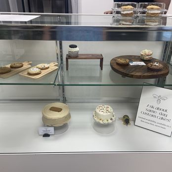 Honey Bee Bakery - The "display" case. Not super appetizing because it is so empty, IMO - Bakeries Near Me - Chester, Virginia