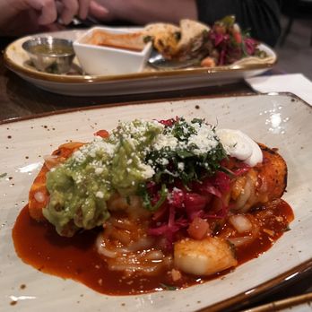 Mexcal - Shrimp enchilada and quesabirria in the back - Mexican Near Me - Reno, Nevada Mexcal - Shrimp enchilada and quesabirria in the back - Mexican Near Me - Reno, Nevada