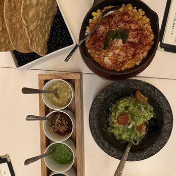 Mexta - Guacamole and salsa, Mexta esquites - Mexican Near Me - Austin, Texas