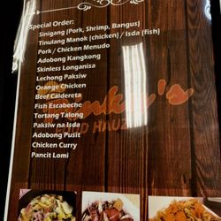 Ocean Mart - Filipino food Catering menu
