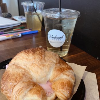 Intentional Coffee - Ham and cheese croissant + iced green tea - Coffee & Tea Near Me - Fullerton, California Intentional Coffee - Ham and cheese croissant + iced green tea - Coffee & Tea Near Me - Fullerton, California