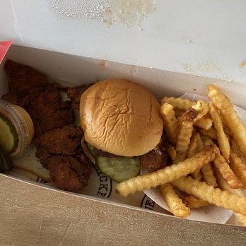 Dave's Hot Chicken - #3 Combo (tender + slider + fries) - Chicken Shop Near Me - Sunnyvale, California Dave's Hot Chicken - #3 Combo (tender + slider + fries) - Chicken Shop Near Me - Sunnyvale, California