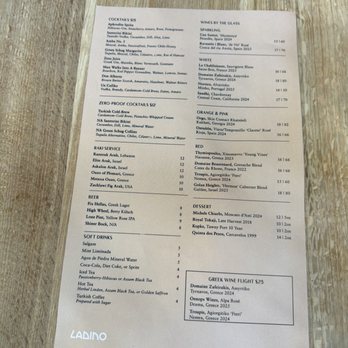 Ladino - Drink Menu August 2026 - Mediterranean Near Me - San Antonio, Texas Ladino - Drink Menu August 2026 - Mediterranean Near Me - San Antonio, Texas