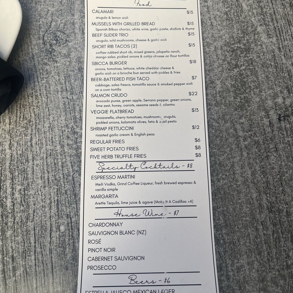 Happy hour menu Happy hour menu