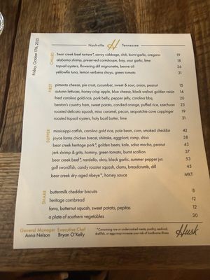 Menu photo 8 Husk Nashville, TN Menu photo 8 Husk Nashville, TN