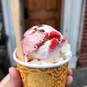 Lappert's Ice Cream - Single scoop of nuku hiva: coconut pineapple ice cream, brownie pieces, and a raspberry sorbet swirl - Ice Cream & Frozen Yogurt Near Me - Sausalito, California Lappert's Ice Cream - Single scoop of nuku hiva: coconut pineapple ice cream, brownie pieces, and a raspberry sorbet swirl - Ice Cream & Frozen Yogurt Near Me - Sausalito, California