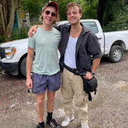 Green Light New Orleans - Farewell to our German volunteer Finn with installer Will.